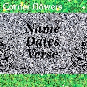 Gray Granite (10&quot;x6&quot;x1.5&quot;) Memorial Stone: Personalized Garden Grave Marker, Human, 8 designs,