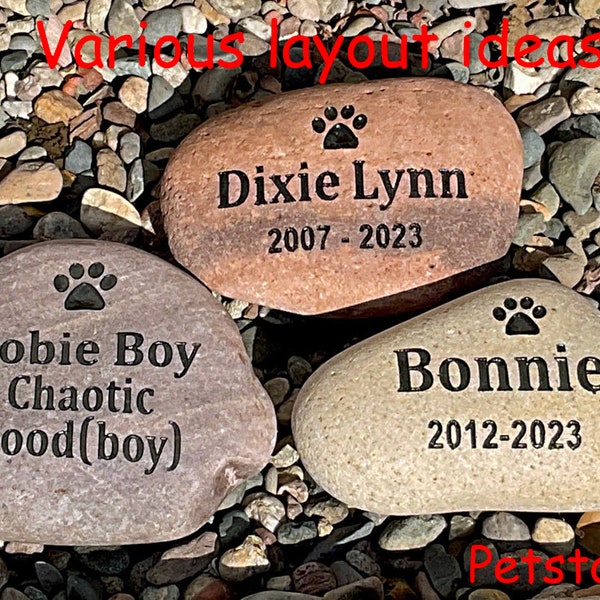 DOG PAW, Pet memorial stone, River stone, Engraved, Marker, Gift, Personalized, Free shipping