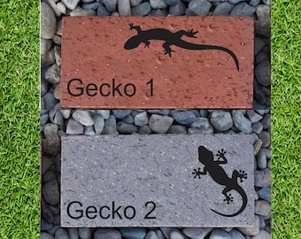 GECKO, Pet memorial, Marker, Engraved brick, 8"x4", Custom, Personalized,