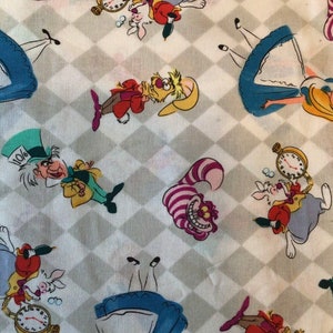 Alice in Wonderland Fabric by the 1/2 Yard