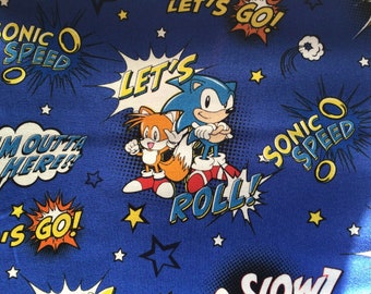 Sonic the Hedgehog and Fabric by the Yard - Etsy