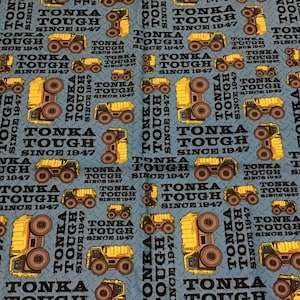 Tonka Truck Fabric by the 1/2 Yard
