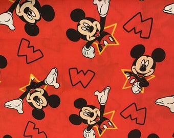 Mickey Mouse Fabric by the 1/2 Yard