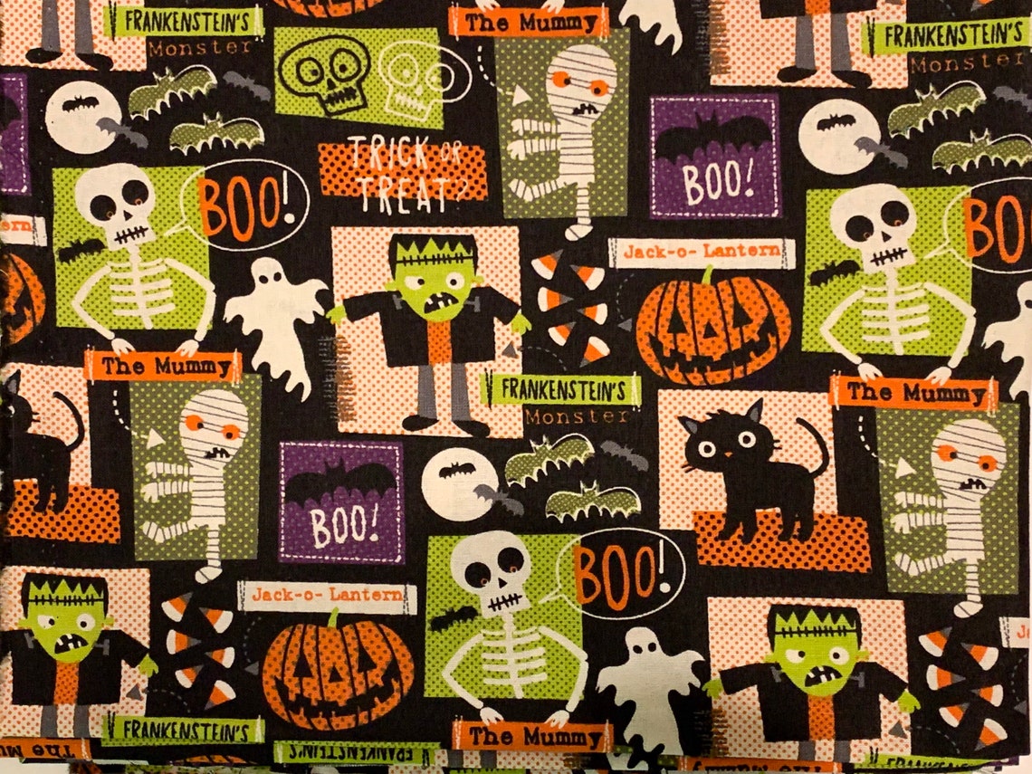 Halloween Fabric by the 1/2 Yard  Etsy