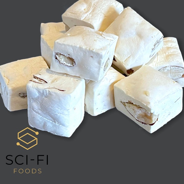 Sci-Fi Foods UK Freeze Dried Traditional Almond Nougat Crunchy Bites Suitable for Vegetarians