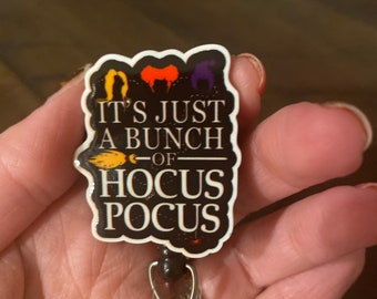 Witches badge reel// pocus ladies badge reel// ID holder