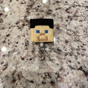 Block man badge reel// ID holder