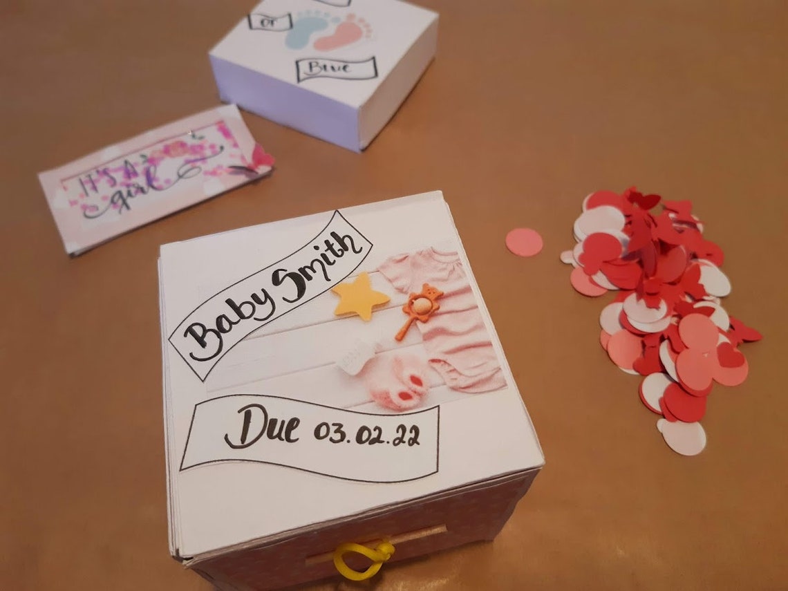 Baby Gender reveal confetti explosion box Etsy