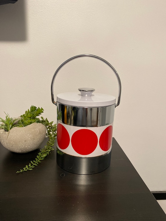 Vintage Ice Bucket Japanese Ice Bucket Red Polka Dots Etsy