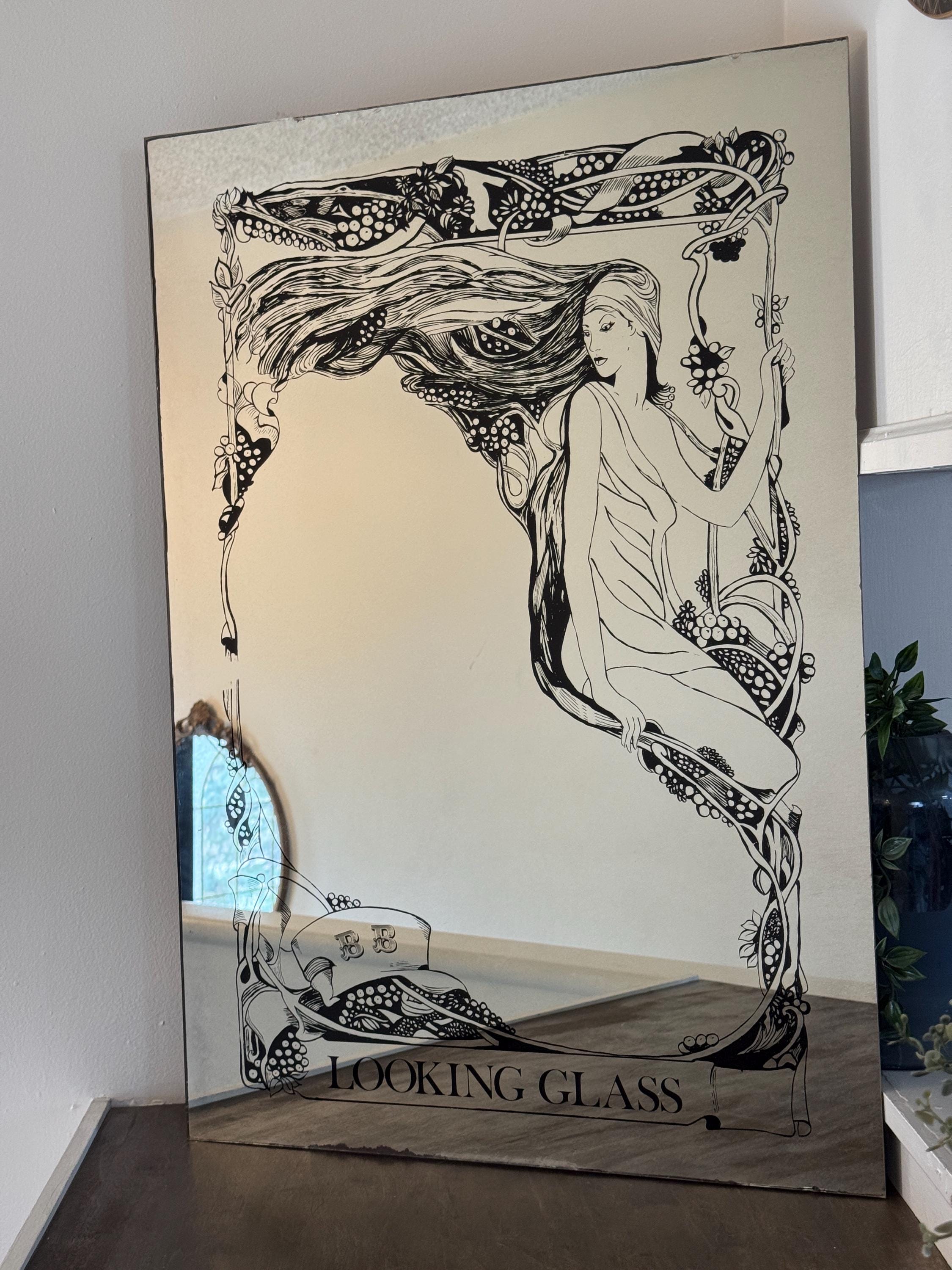 Art Nouveau Mirror With Lady - Etsy