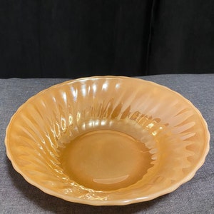 Vintage Anchor Hocking Lustreware, Serving Bowl, Peach, Fireking, Oven proof