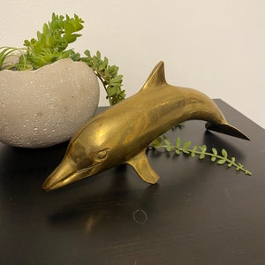 Brass Dolphin, Vintage Home Decor, Vintage Brass, Dolphin Figurine