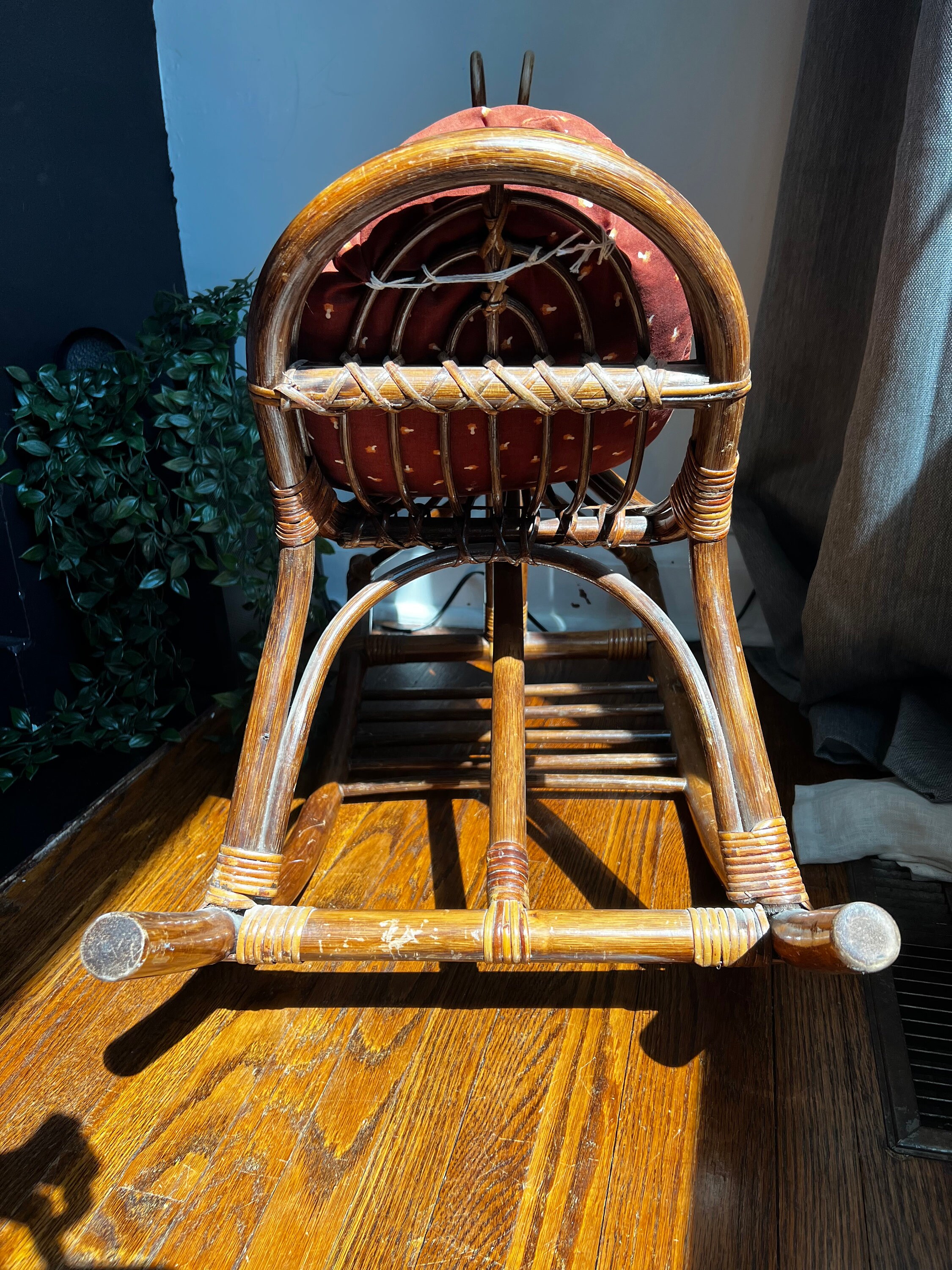 Mid Century Rattan Rocking Horse, Photo Prob, Childs Toy, Boho Decor ...