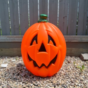 Pumpkin Blow Mold, Halloween Decoration, Vintage Blowmold, Yard Decor, Light up