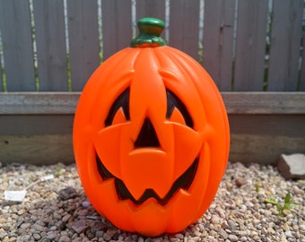 Pumpkin Blow Mold, Halloween Decoration, Vintage Blowmold, Yard Decor, Light up