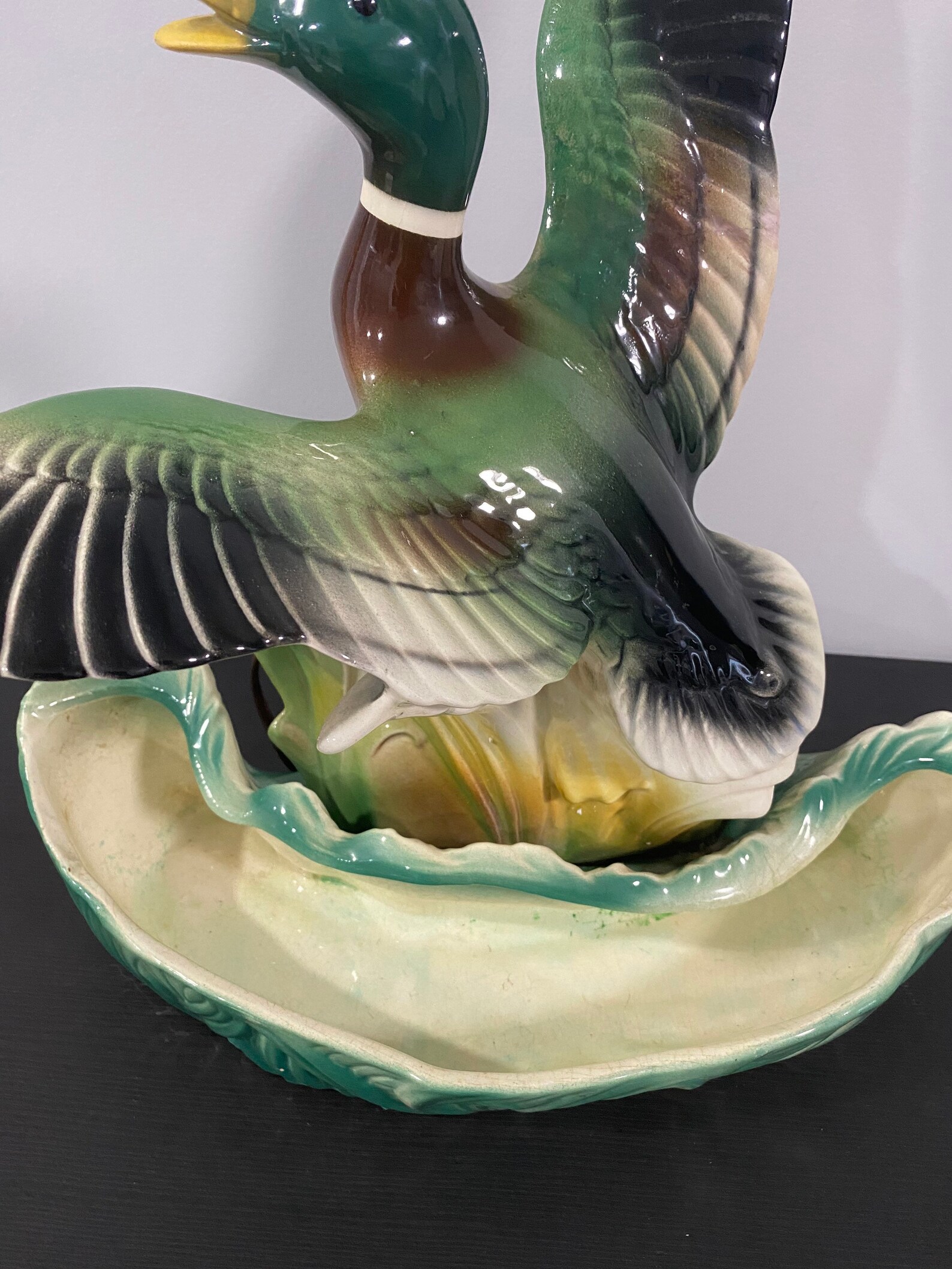 Mallard Duck tv lamp Ceramic duck lamp Lane and Co. Mid Etsy