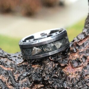 Interstellar Voyager - Glow Ring, Inlay Ring, Tungsten Ring, Jewelry For Men, Jewelry For Women, Meteorite Ring