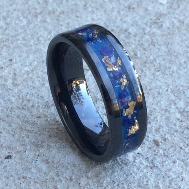 Glow Ring Gemstone Ring Ceramic Ring Custom Made Black Ceramic Ring