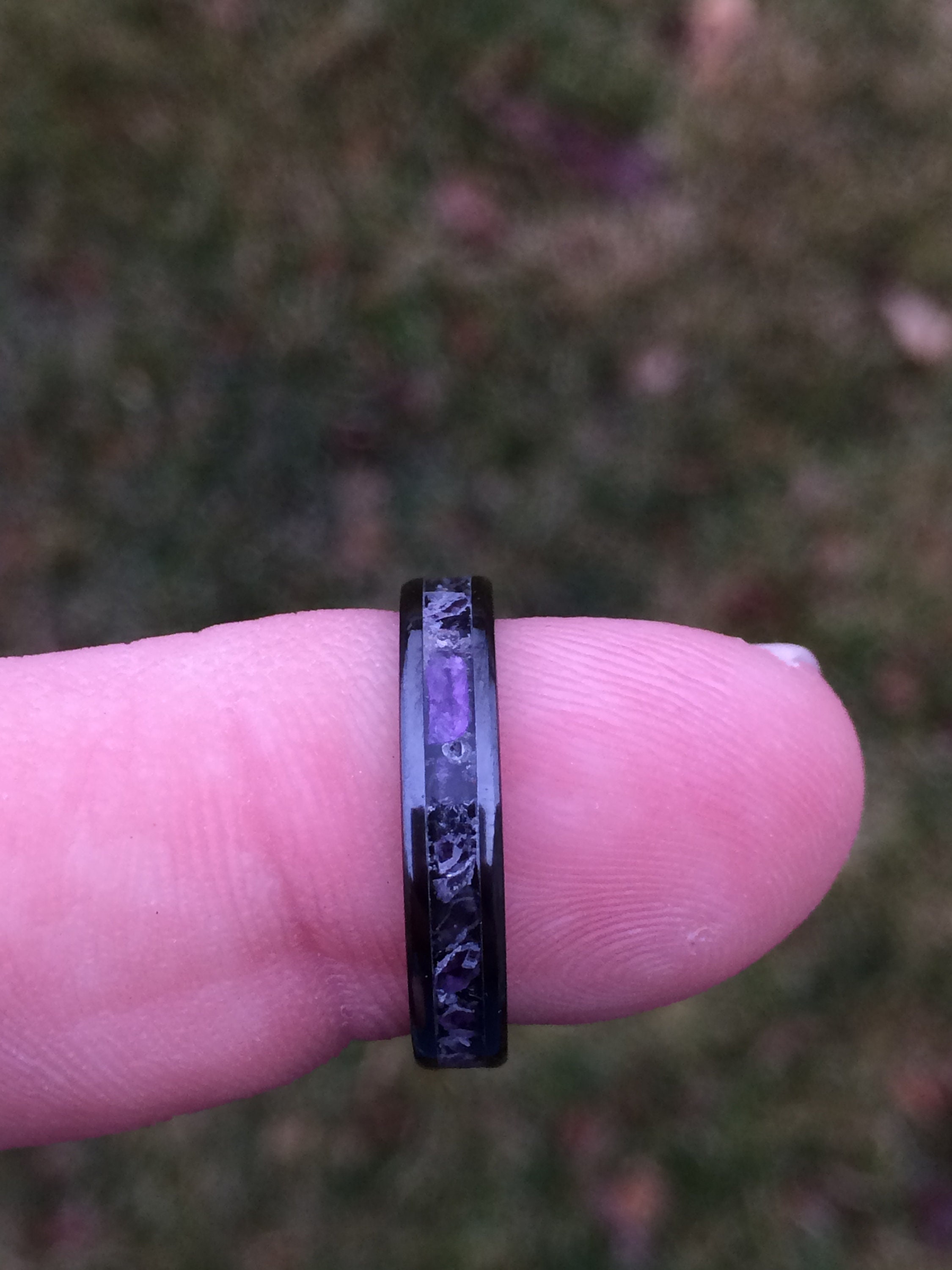 Stackable Purple Seas Stackable Ring Inlay Ring Black - Etsy