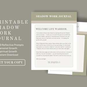 Shadow Work Journal – 30 Prompts for Inner Healing, Self-Discovery & Emotional Release (Digital Download)