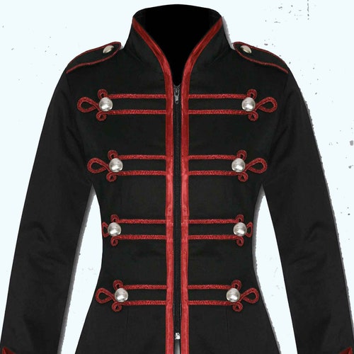 Ladies Black Handmade Long Tail Coat Gothic Steampunk Military - Etsy