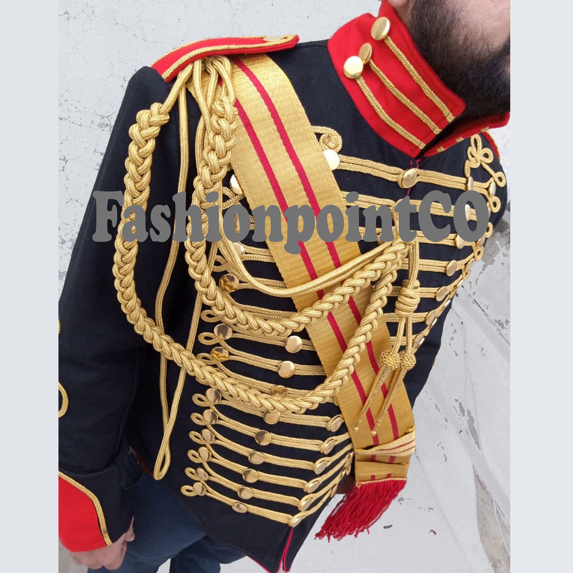 Men's Black Jacket Ceremonial Hussar Officers with Etsy