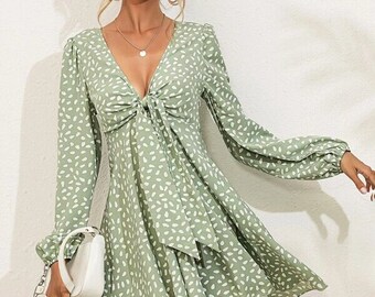 Dress For Women| Tie Front Dress| Mini Dress| Summer Dress| Short Dress| | Gift For Women| Boho Dress