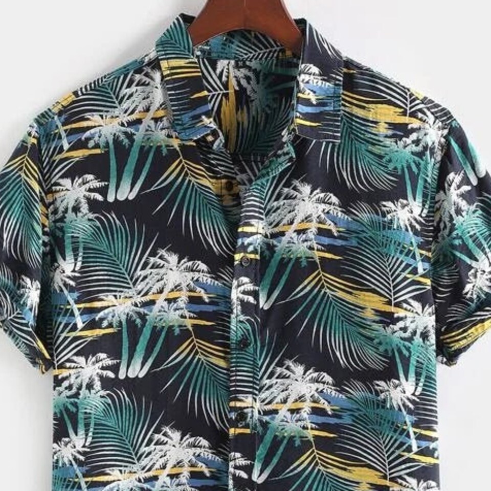 Discover Beach Shirt| Men Hawaiian Shirt| Men Tropical Print Button Up Shirt| Men Hawaii Shirt