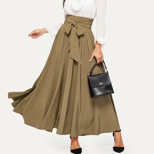 Women Maxi Skirt Flared Long Skirt Elegant Maxi Skirtfall - Etsy