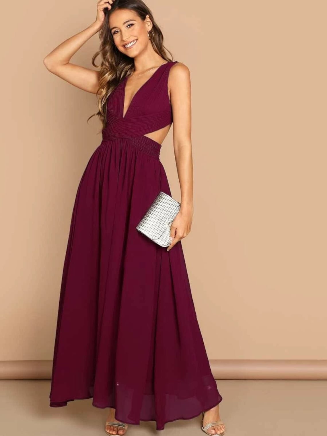 Women Glamorous Party Dress Long Maxi Dress V Neck Dress Etsy
