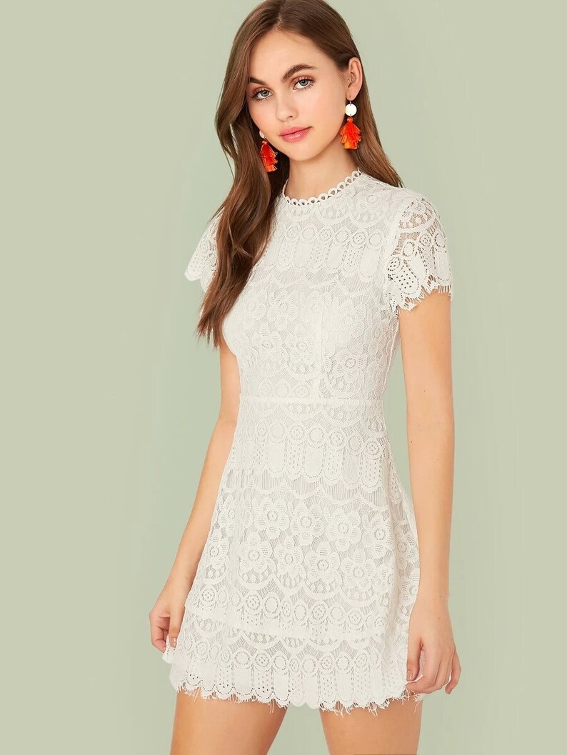 Dress for Women Zip Back Lace Dress Mini Dress Summer Etsy