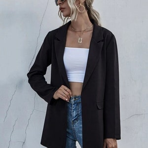 Blazer femenino / trajes de mujer / cuello de solapa doble | Etsy México