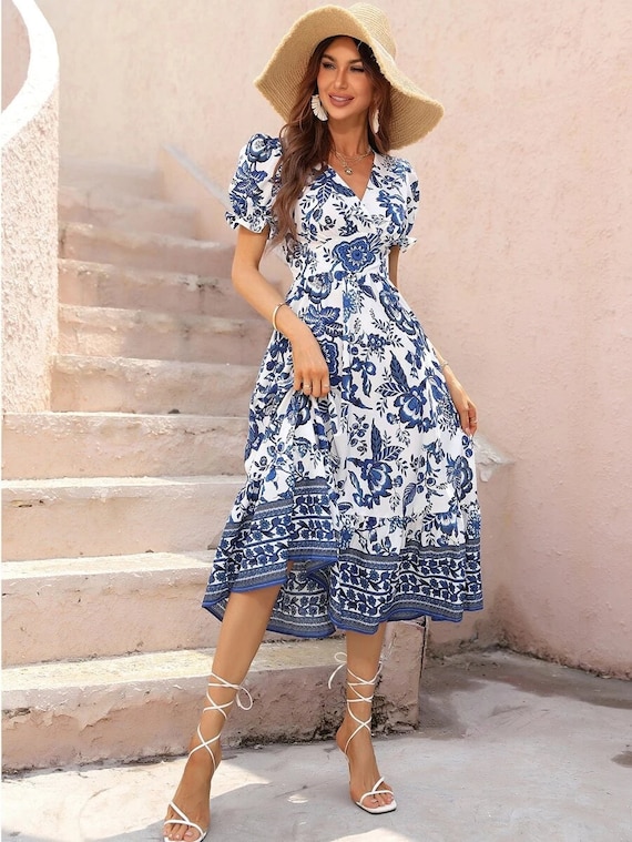 Dress for Women Flower Dress Long Party Dress Allover Etsy