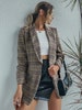 Women Blazer| Women Suits| Plaid Shawl Collar Flap Detail Blazer| Blazer For Women| Suits For Women| Ladies Blazer| Ladies Suits 