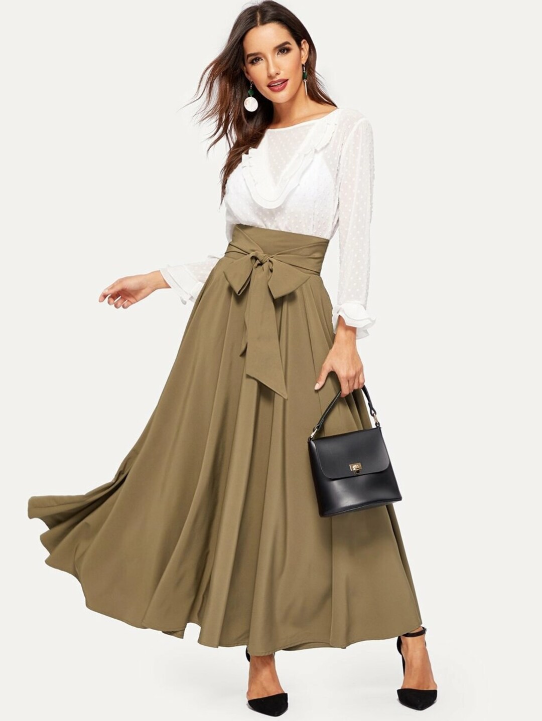 Women Maxi Skirt Flared Long Skirt Elegant Maxi Skirtfall - Etsy