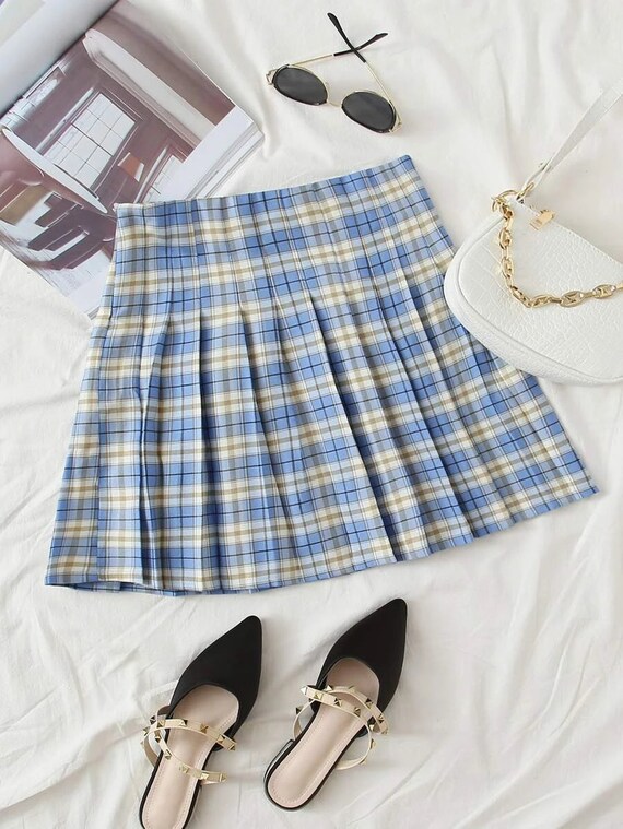 Women Plaid Mini Skirt Tartan Plaid 