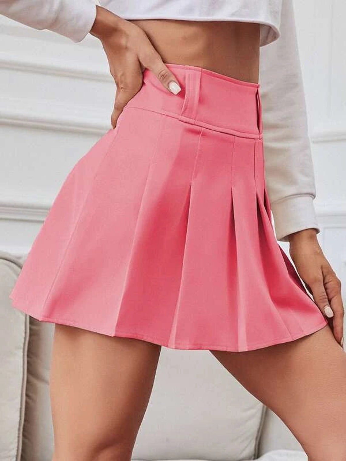 Women Sexy Short Skirt Mini Skirt Pleated Mini Skirt High Etsy