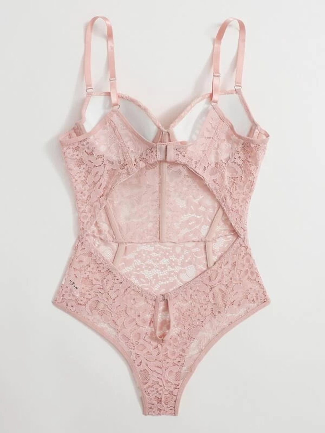 Women Mesh Teddy Bodysuit Floral Lace Underwire Teddy Etsy