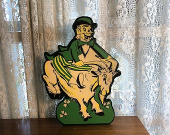 Retro St Patrick's Day Leprechaun Riding Ram