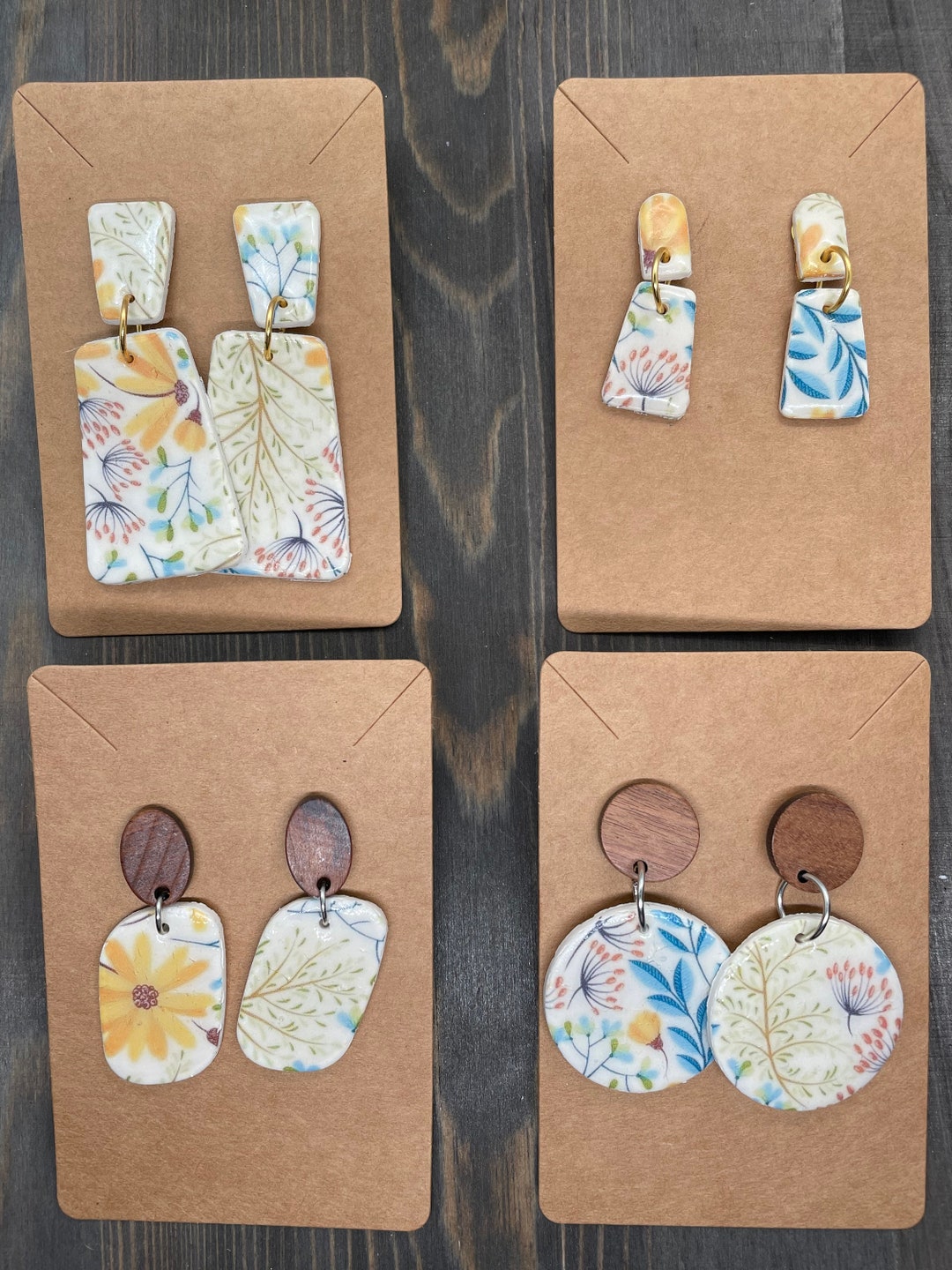 Yellow Floral Temporary Tattoo Earrings Etsy