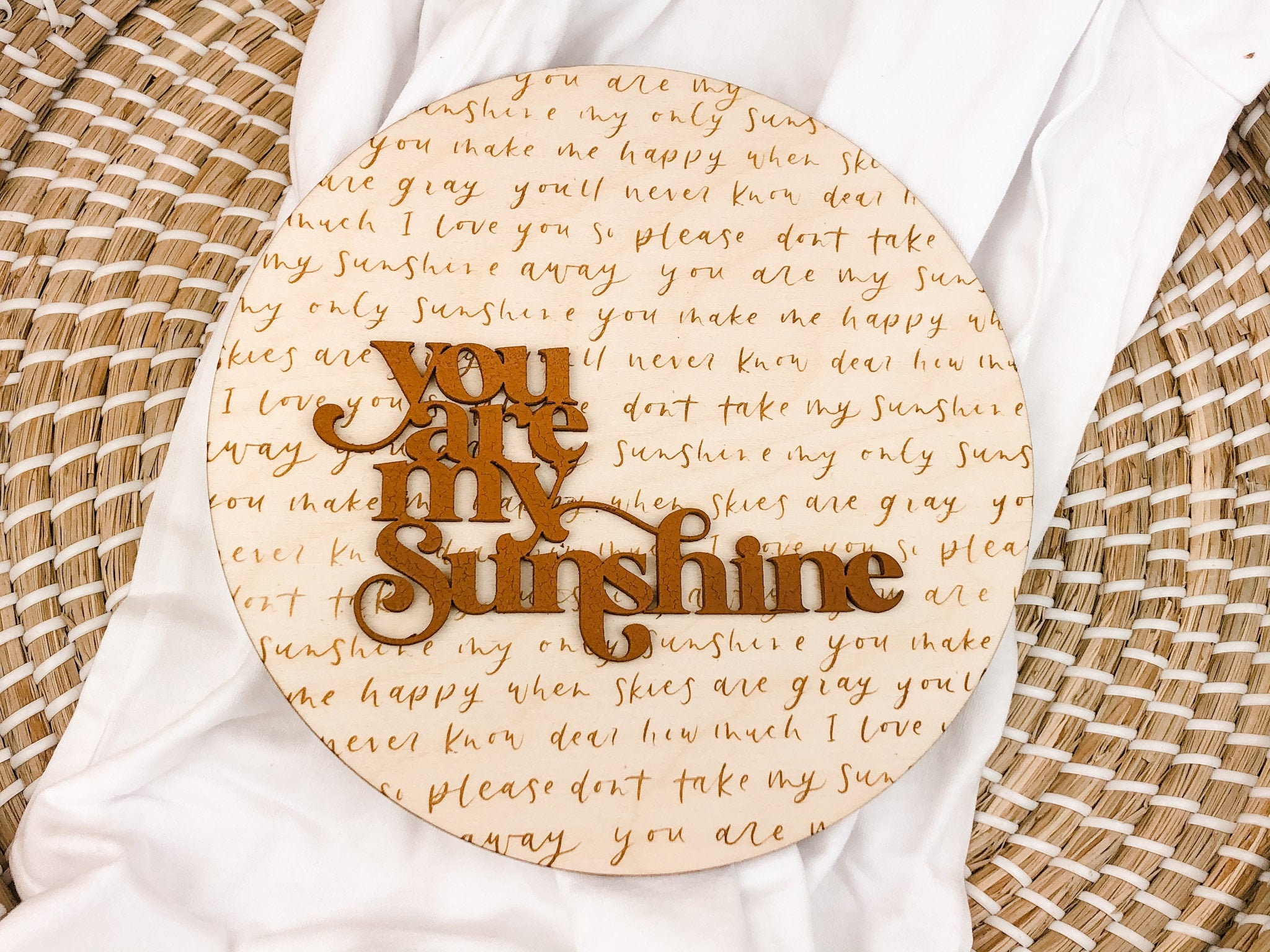 You Are My Sunshine Lyrics Print on 5x7 8x10 11x14 Handmade 