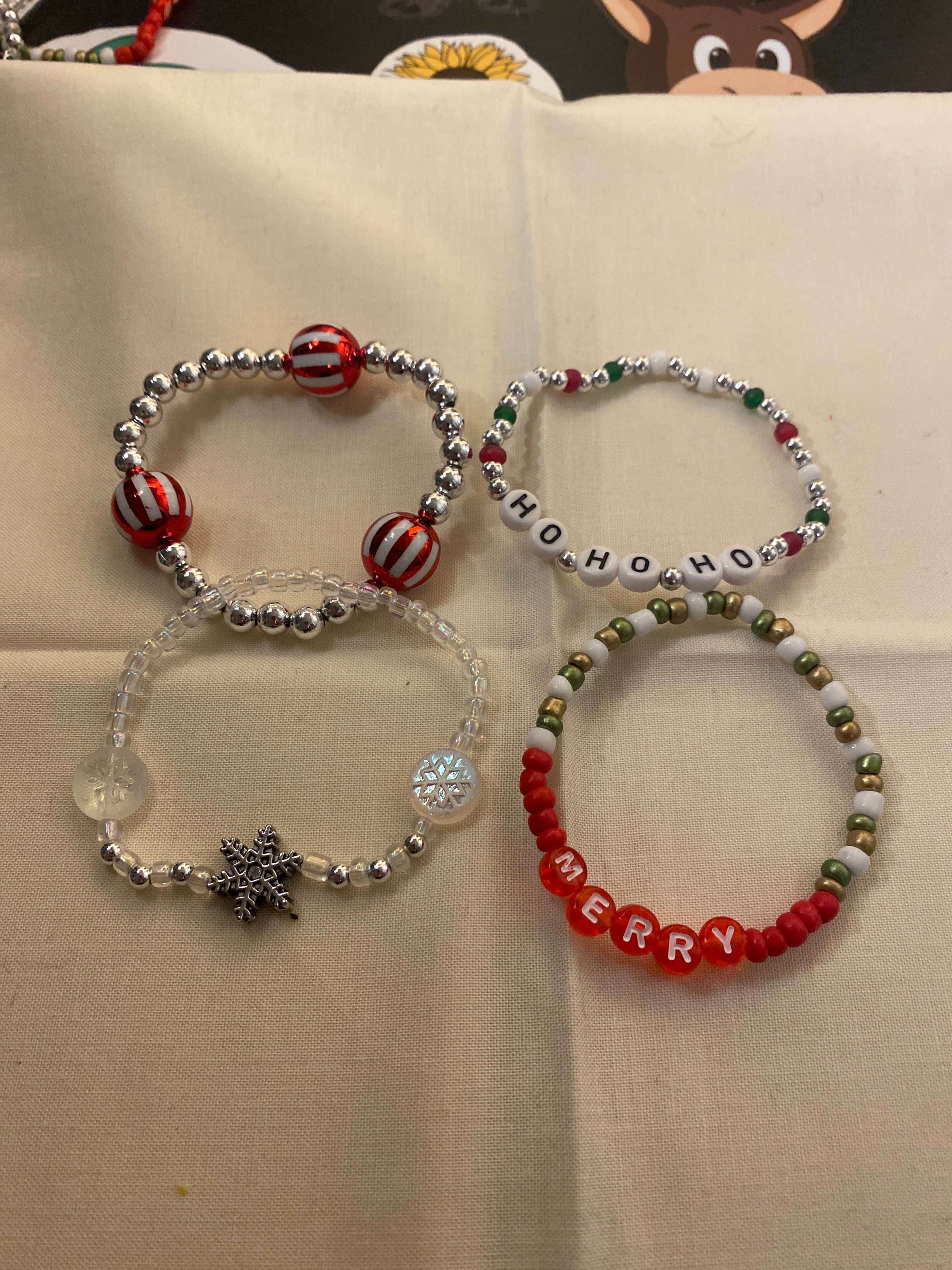 Christmas themed bracelets / gift for her/ gift kids Etsy