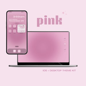 Pink - iOS + Desktop Wallpapers, App Icons, Desktop Folders, Widgets | Pink Aura Wallpaper Theme Kit