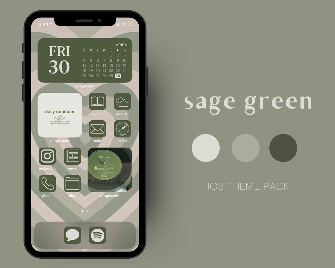 Sage Green Ios Theme Pack, App Icons, Wallpaper, Widgets Sage Green