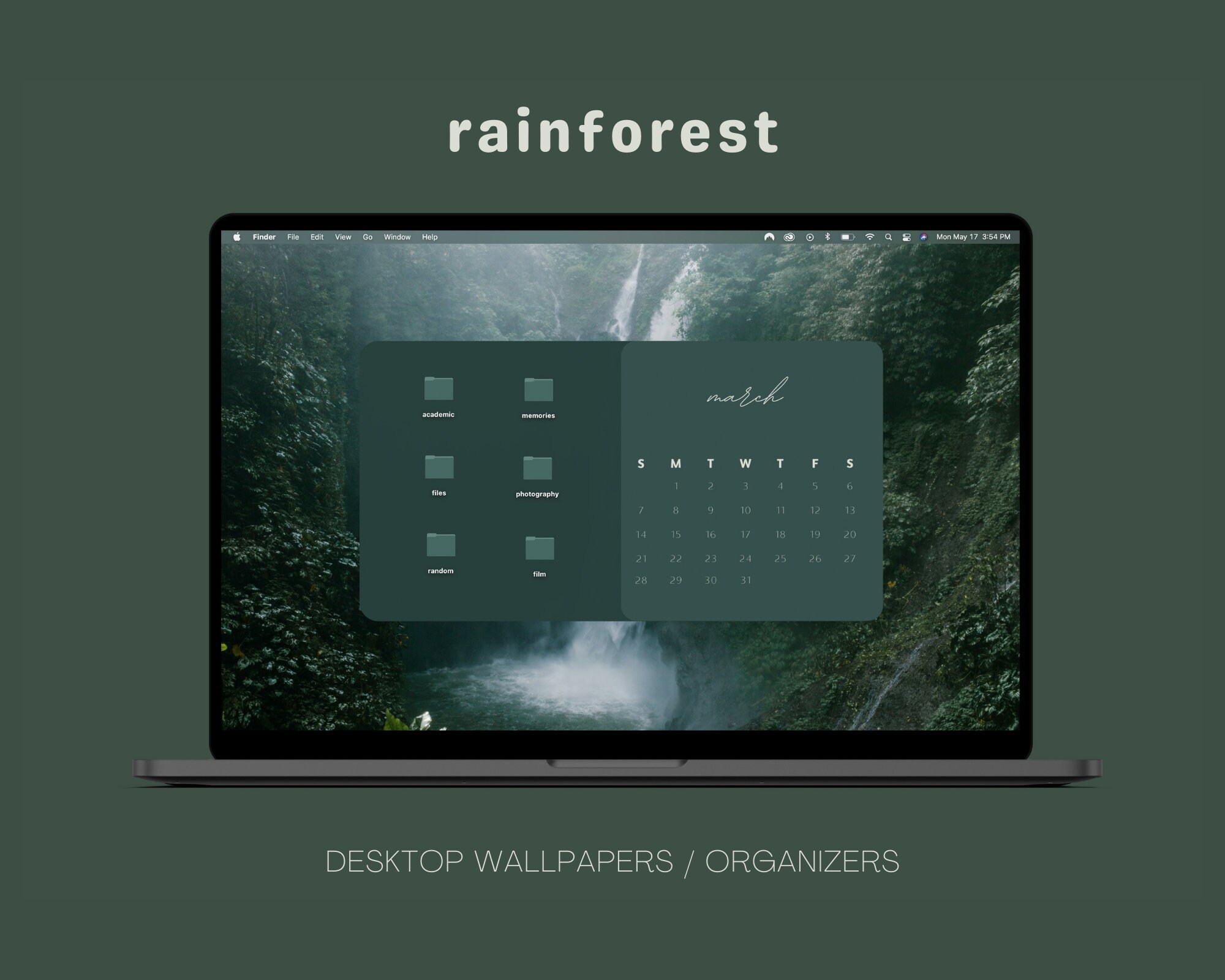 Rainforest Desktop Wallpapers And Organizers 21 Calendar Etsy Hong Kong