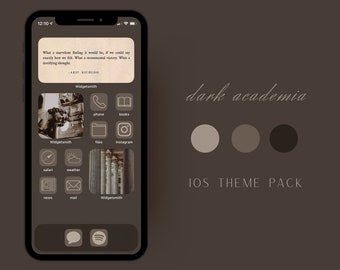 Dark Academia - iOS Theme Pack, App Icons, Wallpaper, Widgets | Neutral, Brown, Dark Academia Aesthetic