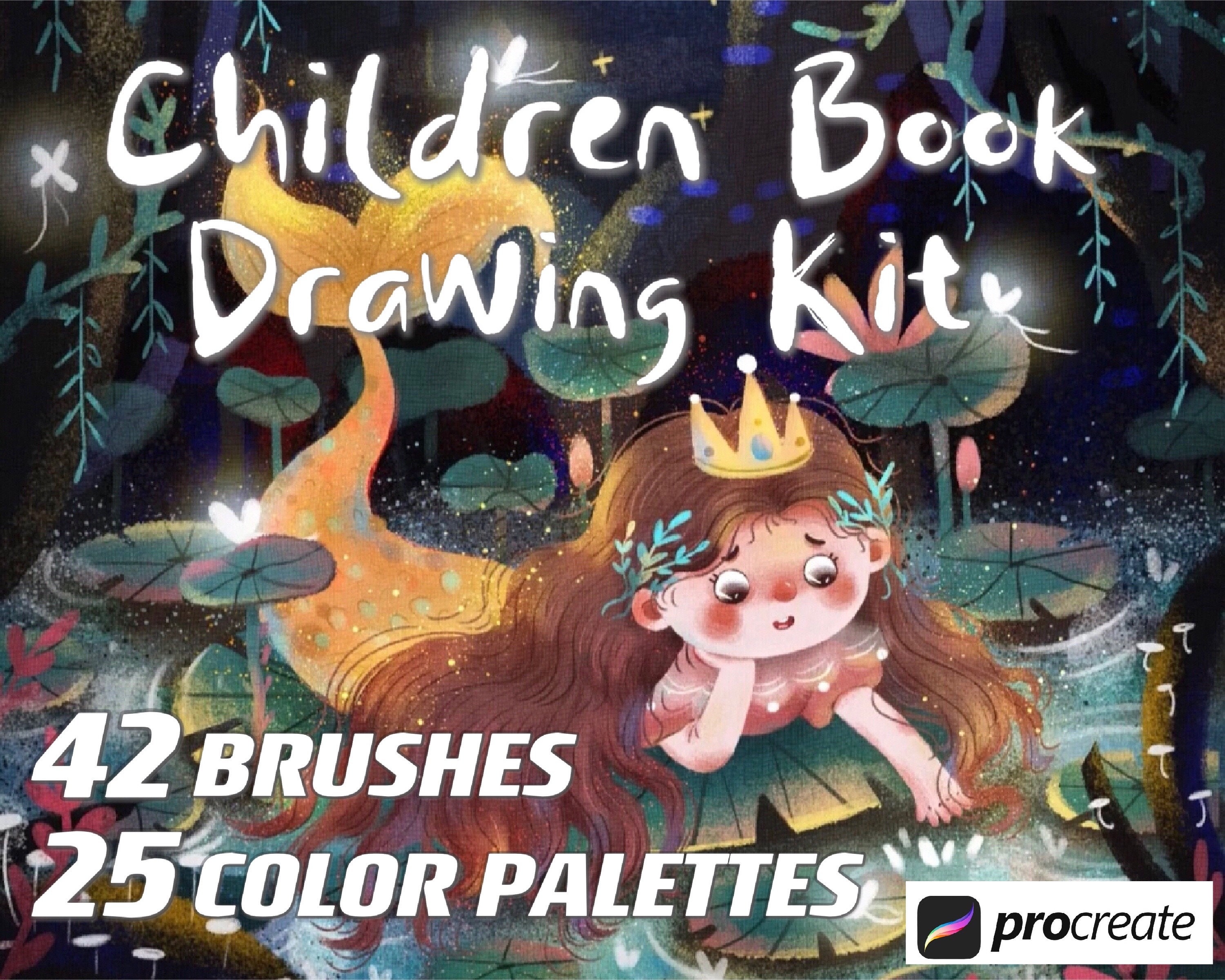 42 Procreate Brushes Children Book Illustration Kit Color - Etsy