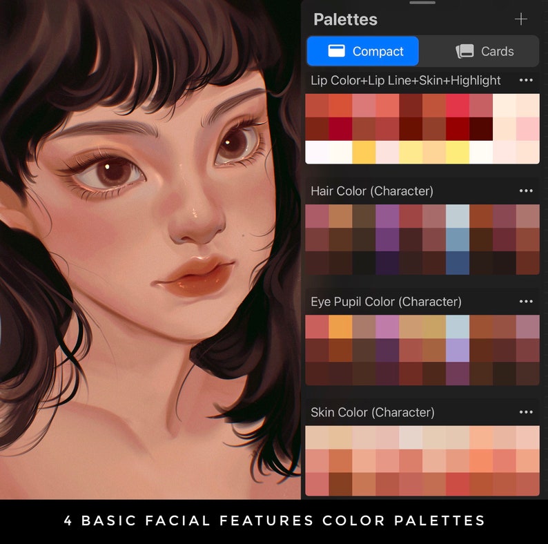 260 Procreate Brushes Character Drawing Kit Color Palettes Etsy