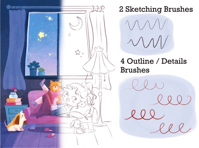 Procreate Children's Book Drawing Kit: 42 Illustration Brushes, 25 ...