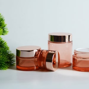 1-200pcs 5g 15g 30g 50g 100g Rose Red Glass Cream Jar Container, Beauty Makeup Skin Care Lip Balm Oil Pot Jar, Body Scrub Butter Jar, Bulk